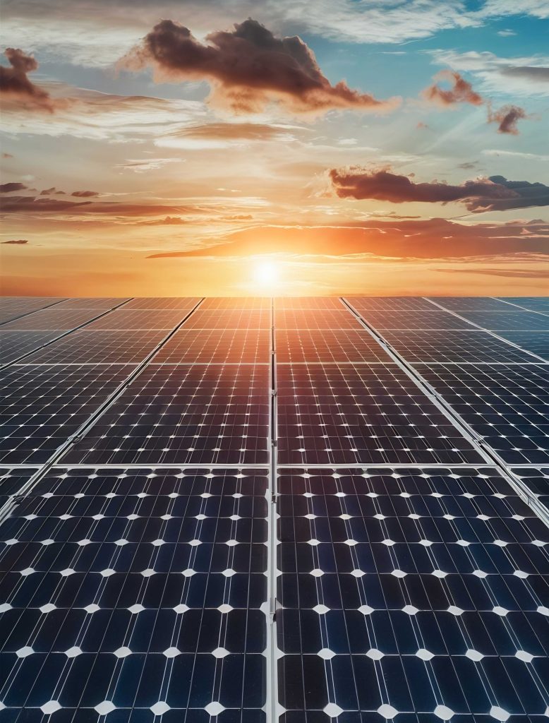 solar-panel-with-blue-sky-sunset-concept-clean-energy-electric-alternative-power-nature